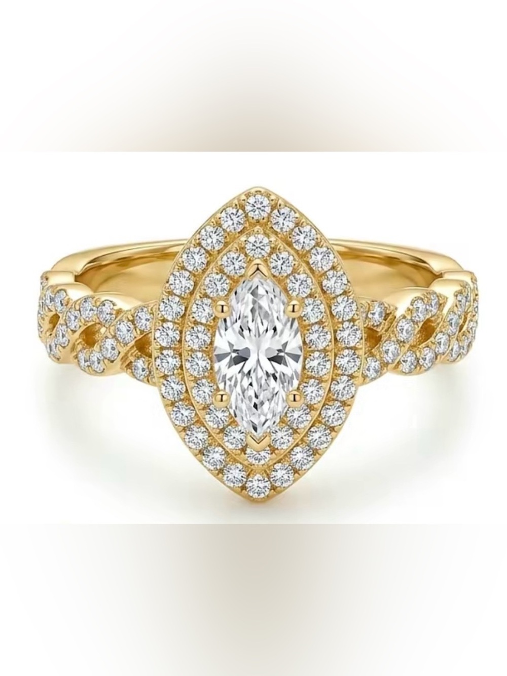 1.00 CT 925 sterling silver/14k gold Moissanite Diamond Ring NEW STUNNING size 7